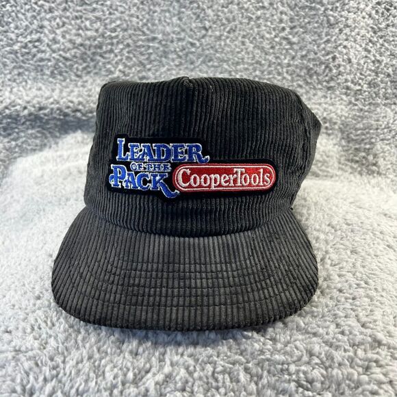 Vintage Cooper Tools Snapback Hat Black Corduroy New Era Dupont Pro READ 80s - Picture 1 of 11